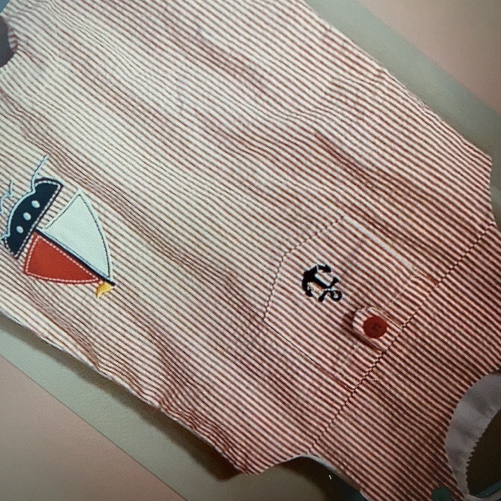 Kid’s sailboat floral print overalls